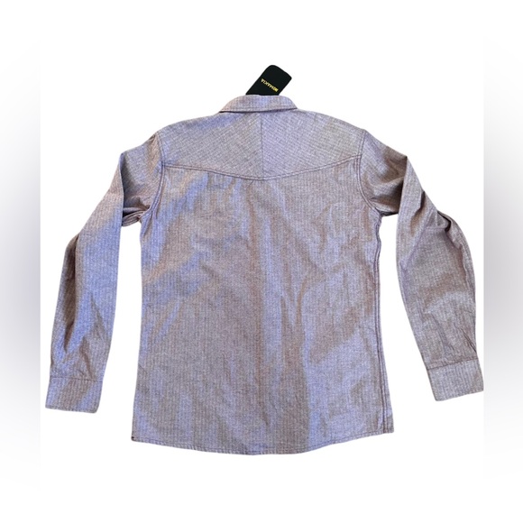 MAKIA Herringbone Button Down Long Sleeve Shirt Size L Brick Red 100% Cotton - Picture 2 of 7